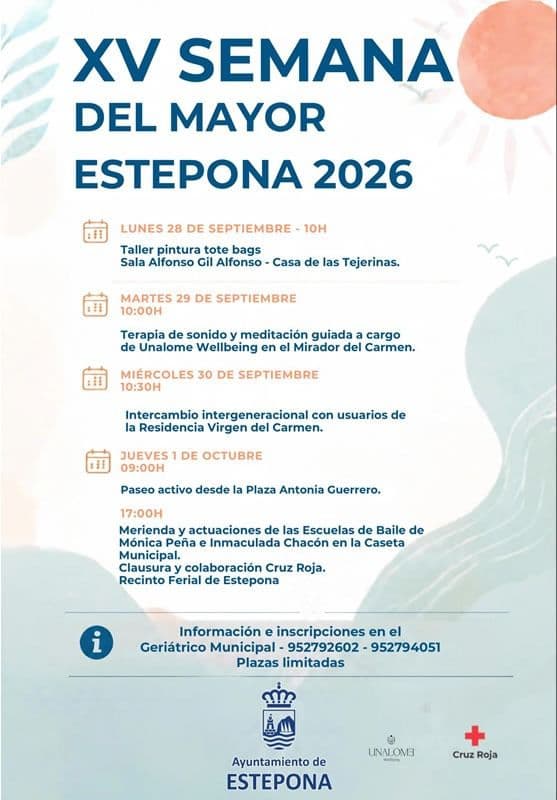 El Ayuntamiento de Estepona organiza una nueva Semana del Mayor con actividades culturales, de bienestar y convivencias