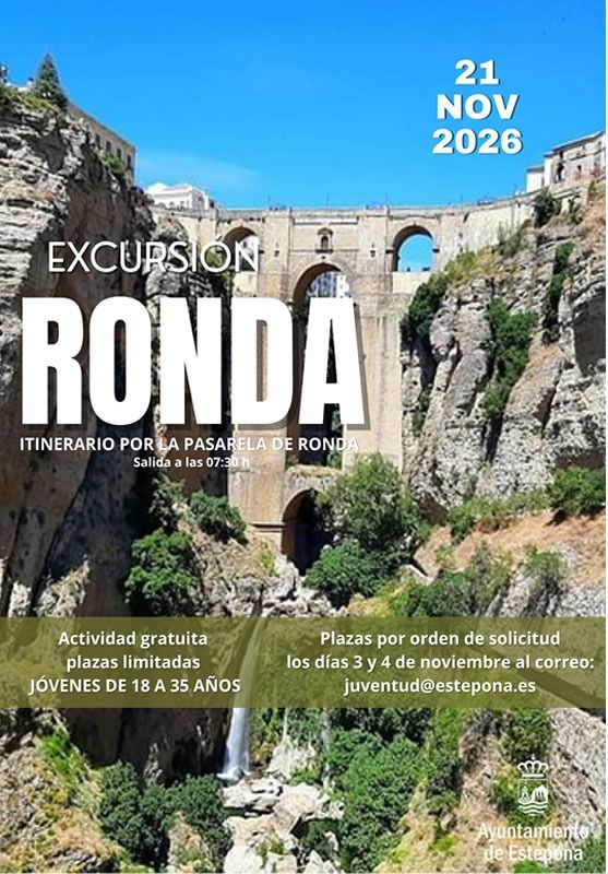 El Ayuntamiento organiza una visita gratuita a Ronda para jóvenes de entre 18 y 35 años
